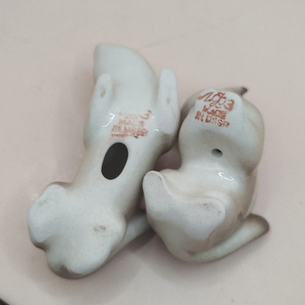 Vintage Lomonosov Soviet Imperial Porcelain Pair Of CHIPMUNK Figures USSR/RUSSIA - Picture 4 of 6